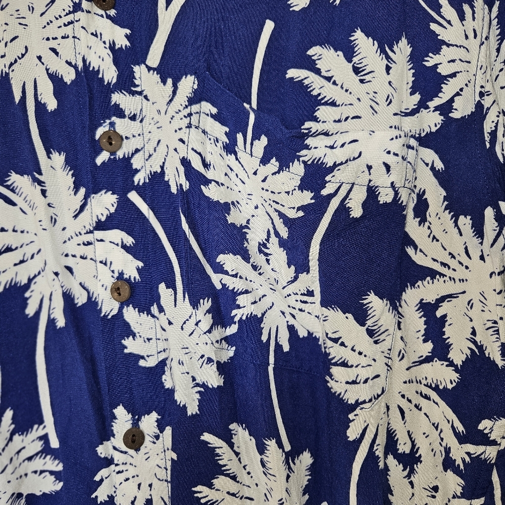 Kenny Flowers Blue Palm Limited Edition Button Down Cotton Hawaiian Shirt S - Picture 9 of 12